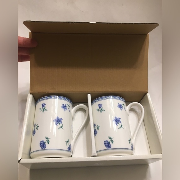 NWT Mikasa blue medley cappuccino mug set of 2 - Picture 8 of 12